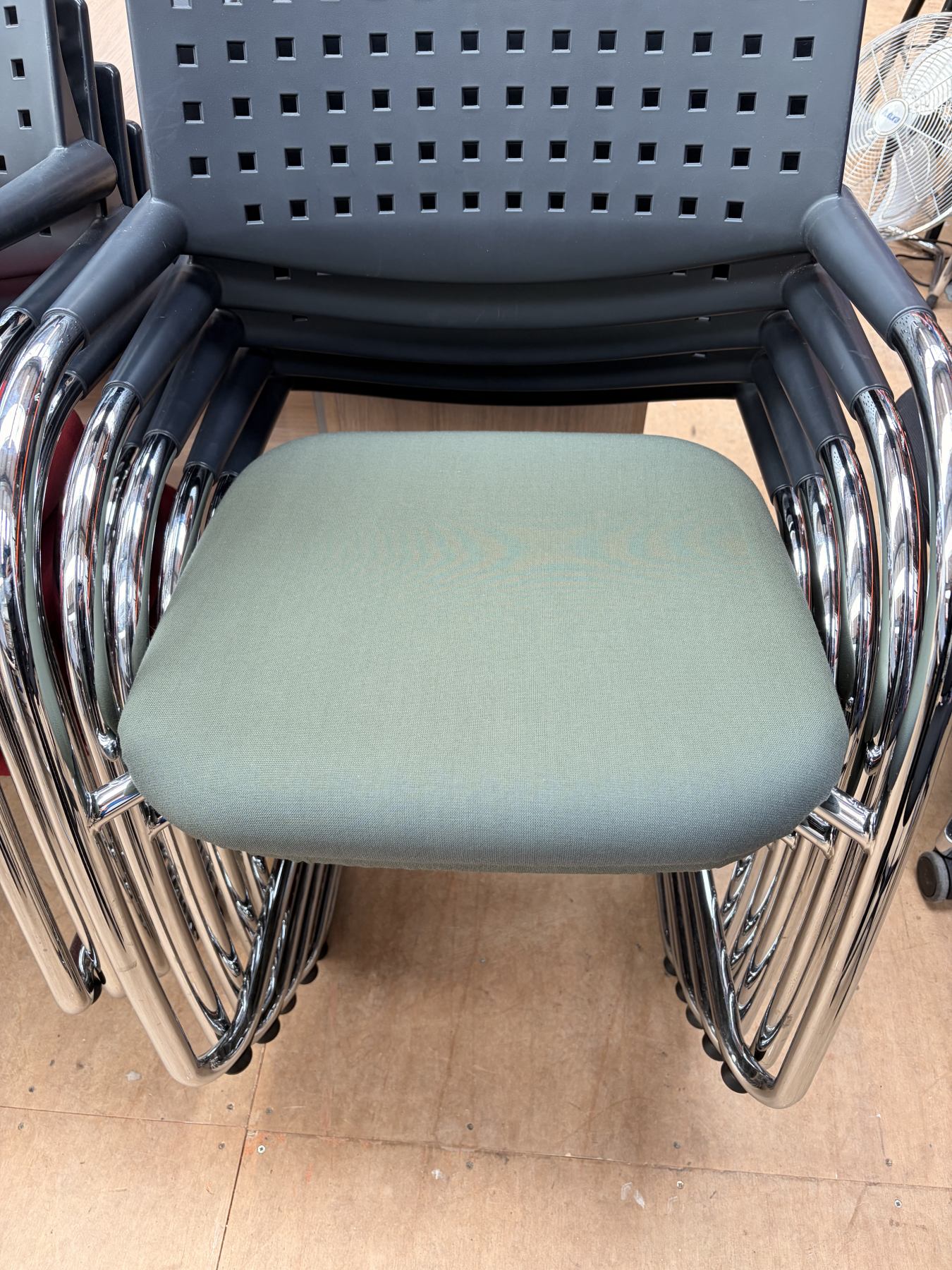 Vitra green stacking chair