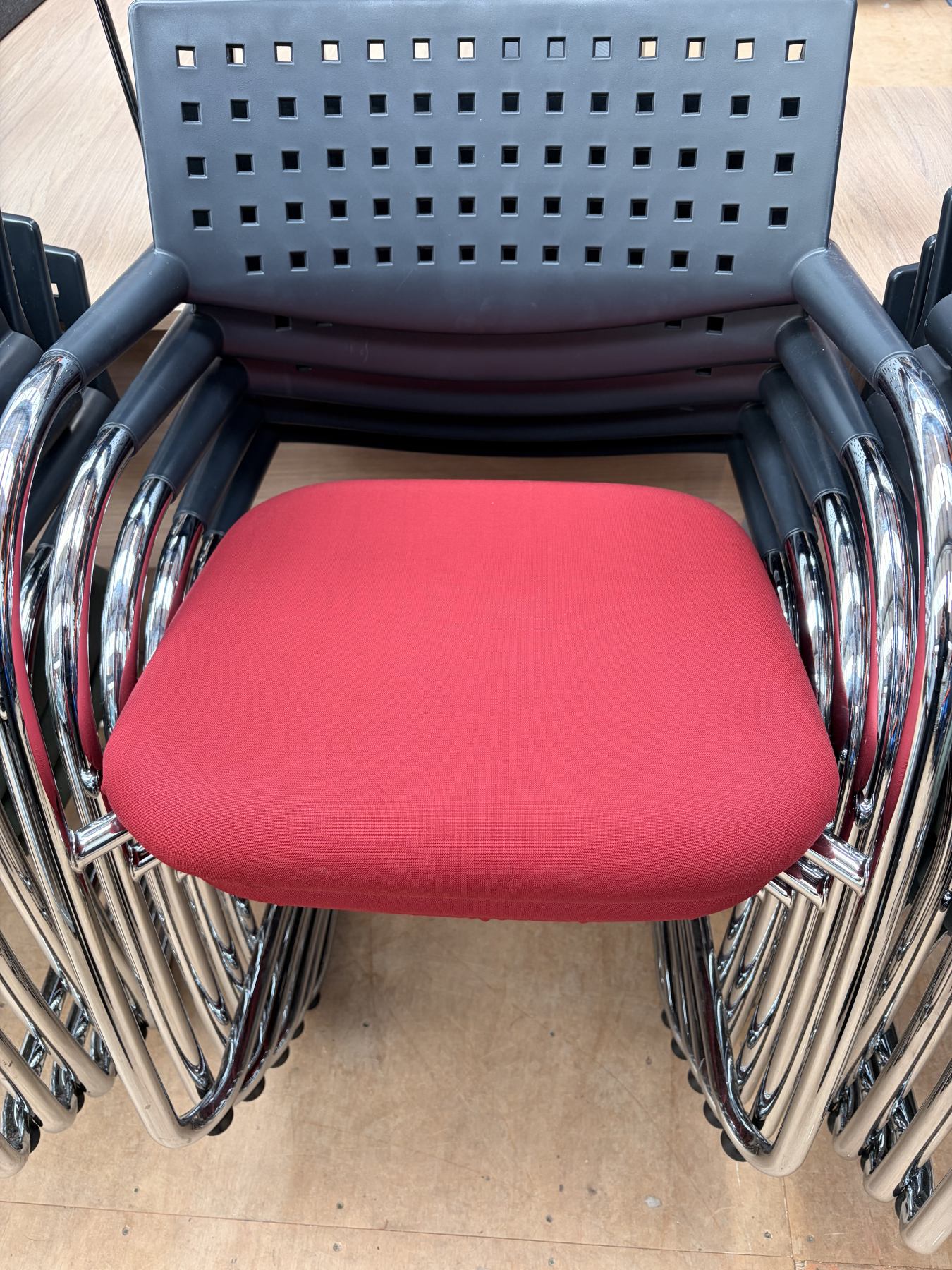 Vitra red stacking chair