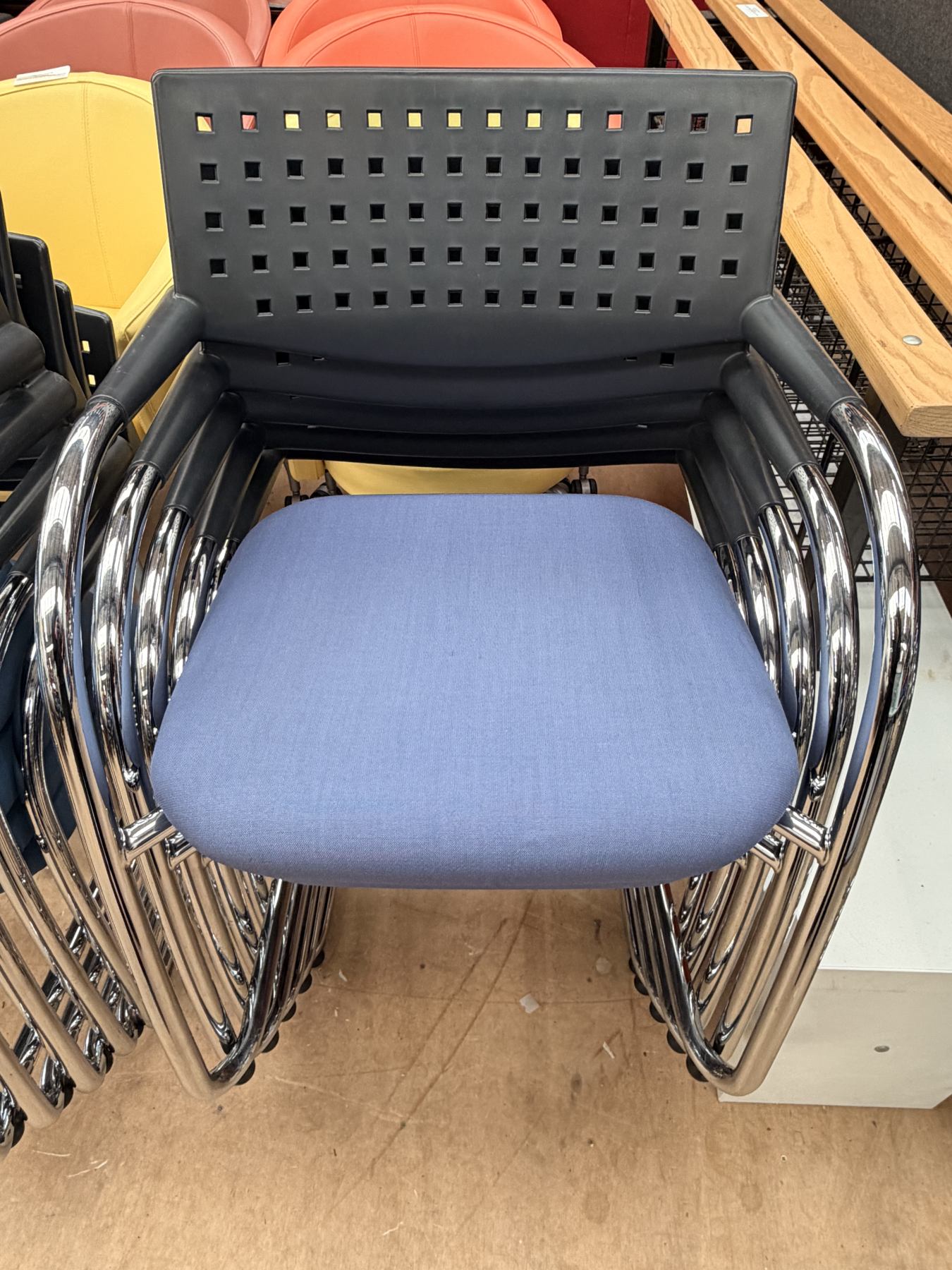 Vitra light blue stacking chair