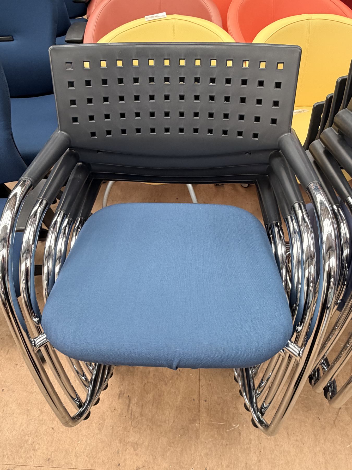Vitra dark blue stacking chair