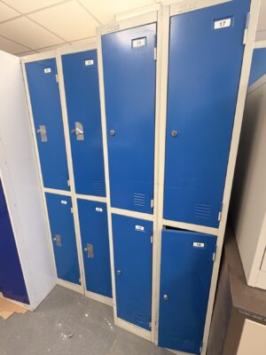 Single 2 door blue locker 1800x300x450