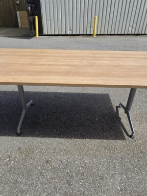 Light walnut meeting table 2000mmx1000mm