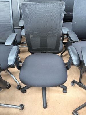 Black mesh back swivel chair